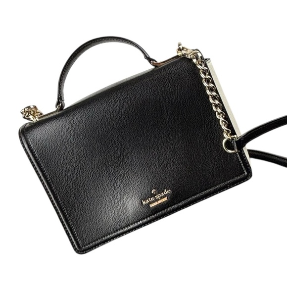 Kate Spade Patterson Drive Maisie Medium Convertible Crossbody Handbag Blk Ivory - Picture 2 of 11
